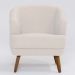 Conjunto com 2 Poltronas Betania Linho Pérola e Madeira