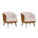 Conjunto com 2 Poltronas Betania Revestimento Sintético Terracota e Linho Pérola