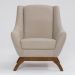 Conjunto com 2 Poltronas Juliet Linho Aveia e Madeira