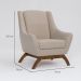Conjunto com 2 Poltronas Juliet Linho Aveia e Madeira
