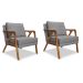 Conjunto com 2 Poltronas Laura Linho Cinza