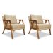 Conjunto com 2 Poltronas Laura Linho Dourada