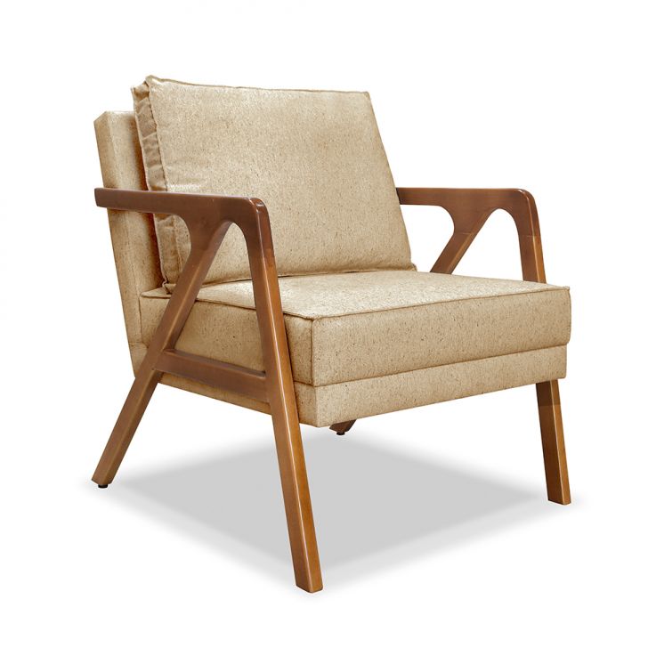 Conjunto com 2 Poltronas Laura Linho Dourada