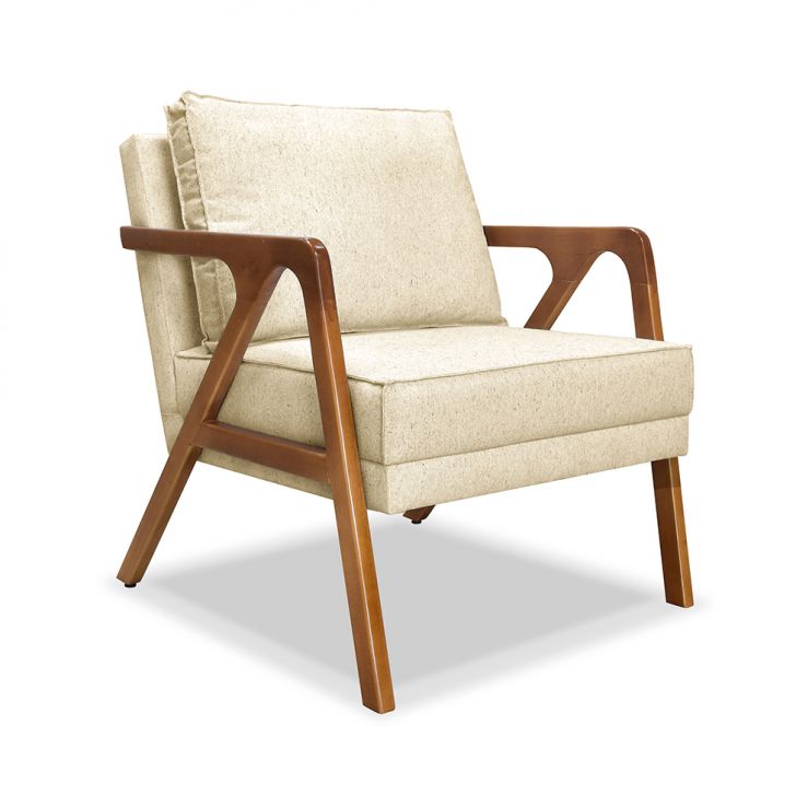 Conjunto com 2 Poltronas Laura Linho Pérola