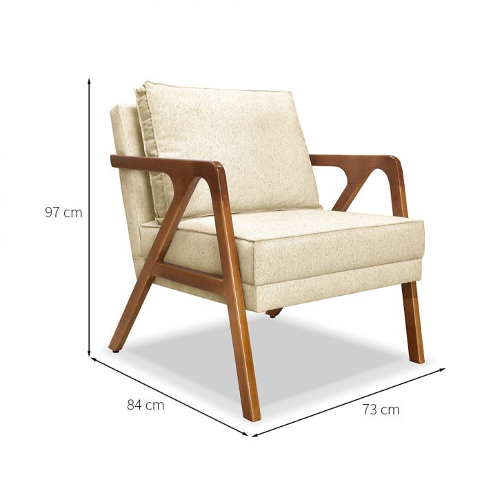 Conjunto com 2 Poltronas Laura Linho Pérola