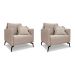 Conjunto com 2 Poltronas Lazio Linho Areia