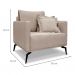 Conjunto com 2 Poltronas Lazio Linho Areia