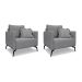 Conjunto com 2 Poltronas Lazio Linho Cinza