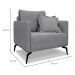 Conjunto com 2 Poltronas Lazio Linho Cinza