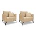 Conjunto com 2 Poltronas Lazio Linho Dourado