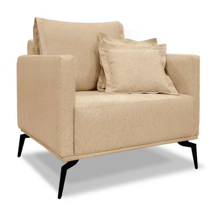 Conjunto com 2 Poltronas Lazio Linho Dourado
