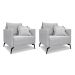 Conjunto com 2 Poltronas Lazio Linho Grigio