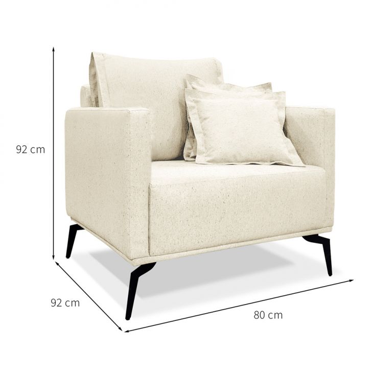 Conjunto com 2 Poltronas Lazio Linho Natural