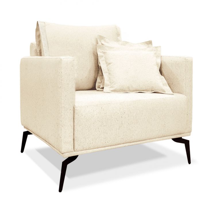 Conjunto com 2 Poltronas Lazio Linho Pérola