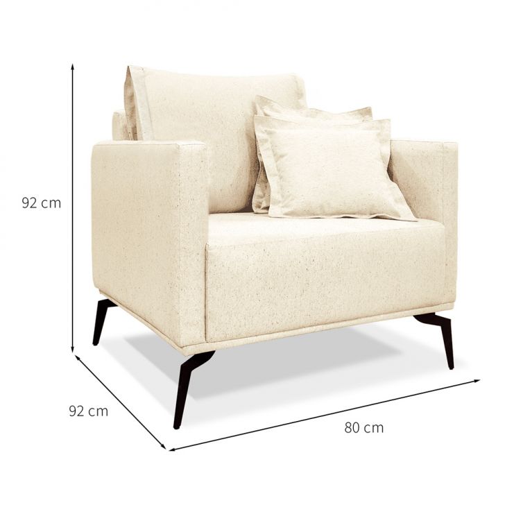 Conjunto com 2 Poltronas Lazio Linho Pérola