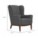 Conjunto com 2 Poltronas Milena Linho Mescla Chumbo e Madeira