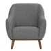 Conjunto com 2 Poltronas Paloma Linho Mescla Cinza e Castanho