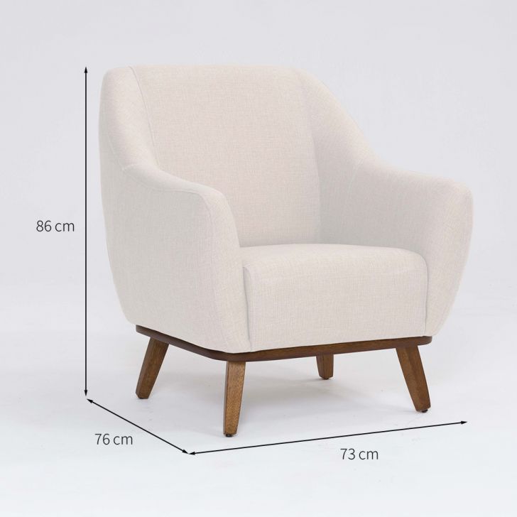 Conjunto com 2 Poltronas Paloma Linho Pérola e Castanho