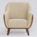 Conjunto com 2 Poltronas Paloma Revestimento Sintético Terracota e Linho Marfim