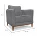 Conjunto com 2 Poltronas Potenza Linho Cinza