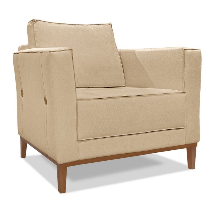Conjunto com 2 Poltronas Potenza Linho Dourado