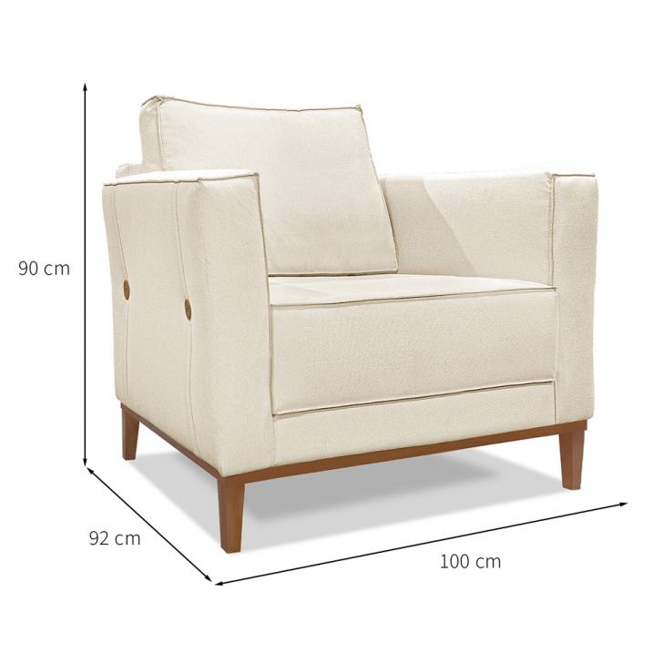 Conjunto com 2 Poltronas Potenza Linho Natural