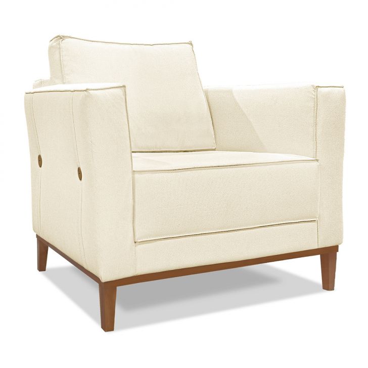 Conjunto com 2 Poltronas Potenza Linho Pérola