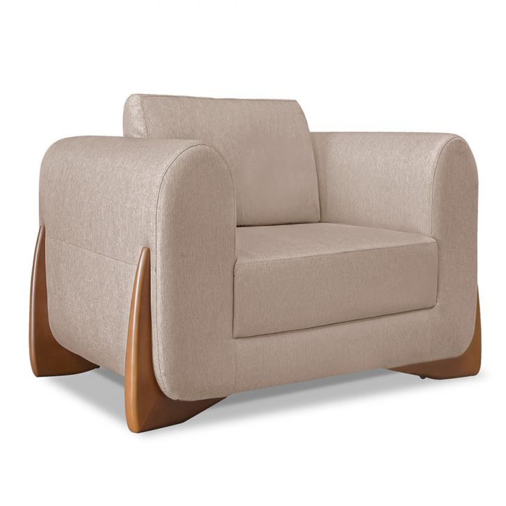 Conjunto com 2 Poltronas Yves Linho Areia