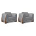Conjunto com 2 Poltronas Yves Linho Cinza