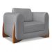 Conjunto com 2 Poltronas Yves Linho Cinza