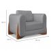 Conjunto com 2 Poltronas Yves Linho Cinza