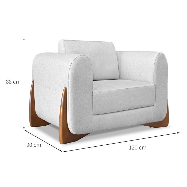 Conjunto com 2 Poltronas Yves Linho Grigio