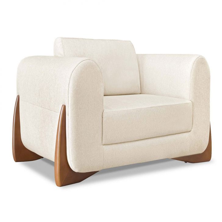 Conjunto com 2 Poltronas Yves Linho Natural