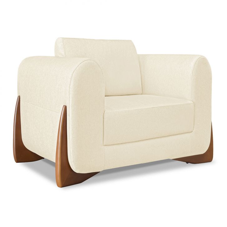 Conjunto com 2 Poltronas Yves Linho Pérola