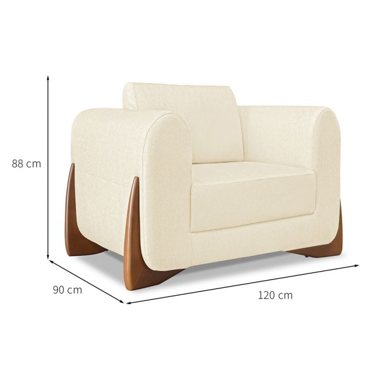 Conjunto com 2 Poltronas Yves Linho Pérola