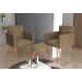 Conjunto com 2 Poltronas e 1 Puff Dallas Veludo Castor