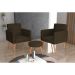 Conjunto com 2 Poltronas e 1 Puff Dallas Veludo Marrom