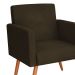 Conjunto com 2 Poltronas e 1 Puff Dallas Veludo Marrom