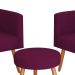 Conjunto com 2 Poltronas e 1 Puff Dallas Veludo Marsala