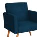 Conjunto com 2 Poltronas e 1 Puff Dallas Veludo Petróleo