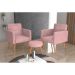 Conjunto com 2 Poltronas e 1 Puff Dallas Veludo Rosa