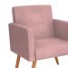 Conjunto com 2 Poltronas e 1 Puff Dallas Veludo Rosa