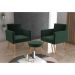 Conjunto com 2 Poltronas e 1 Puff Dallas Veludo Verde