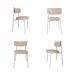 Conjunto com 4 Cadeiras Alloa Polipropileno Areia e Branco