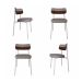 Conjunto com 4 Cadeiras Alloa Polipropileno Cinza Claro e Whisky