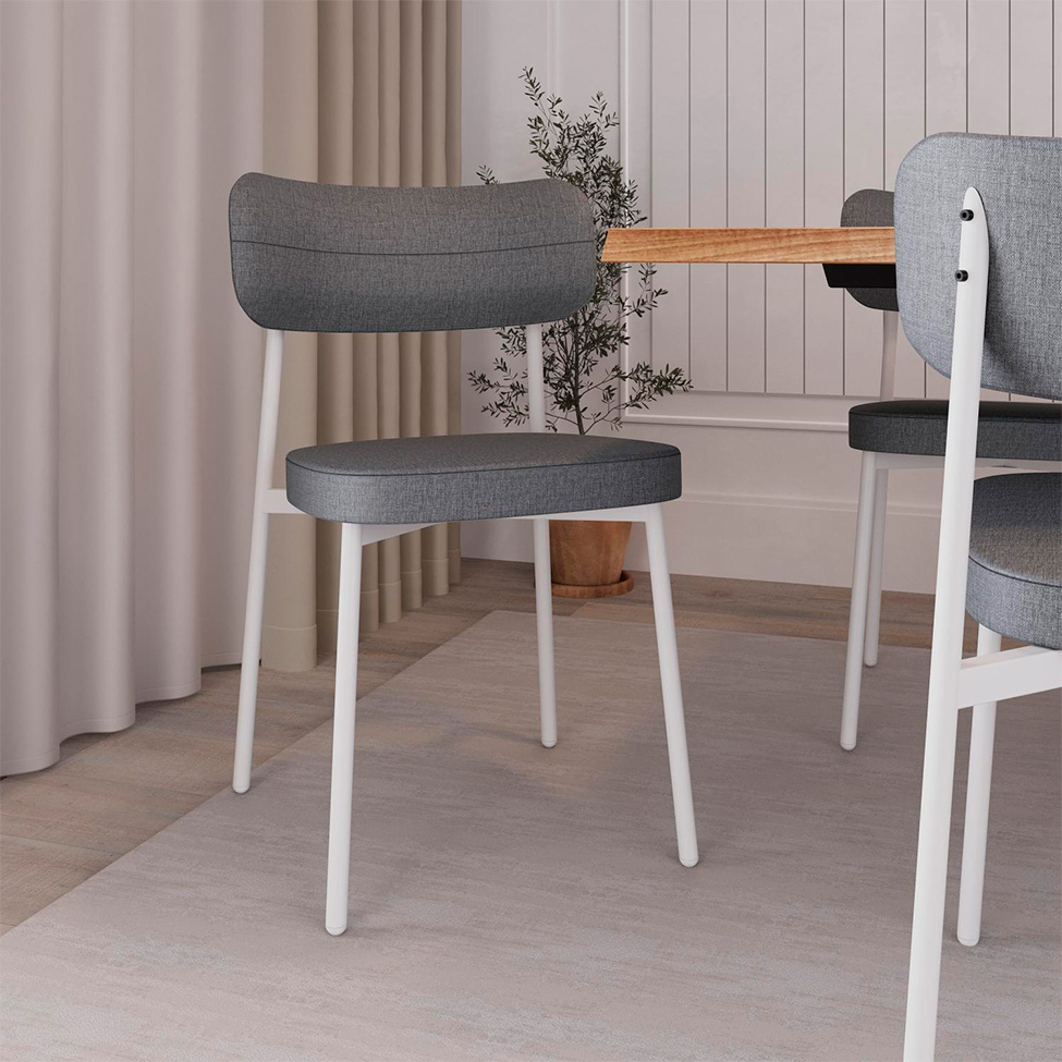 Conjunto com 4 Cadeiras Alloa Polipropileno Cinza e Branco