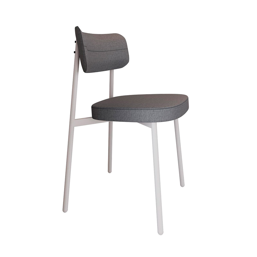 Conjunto com 4 Cadeiras Alloa Polipropileno Cinza e Branco