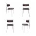 Conjunto com 4 Cadeiras Alloa Polipropileno Cinza e Café