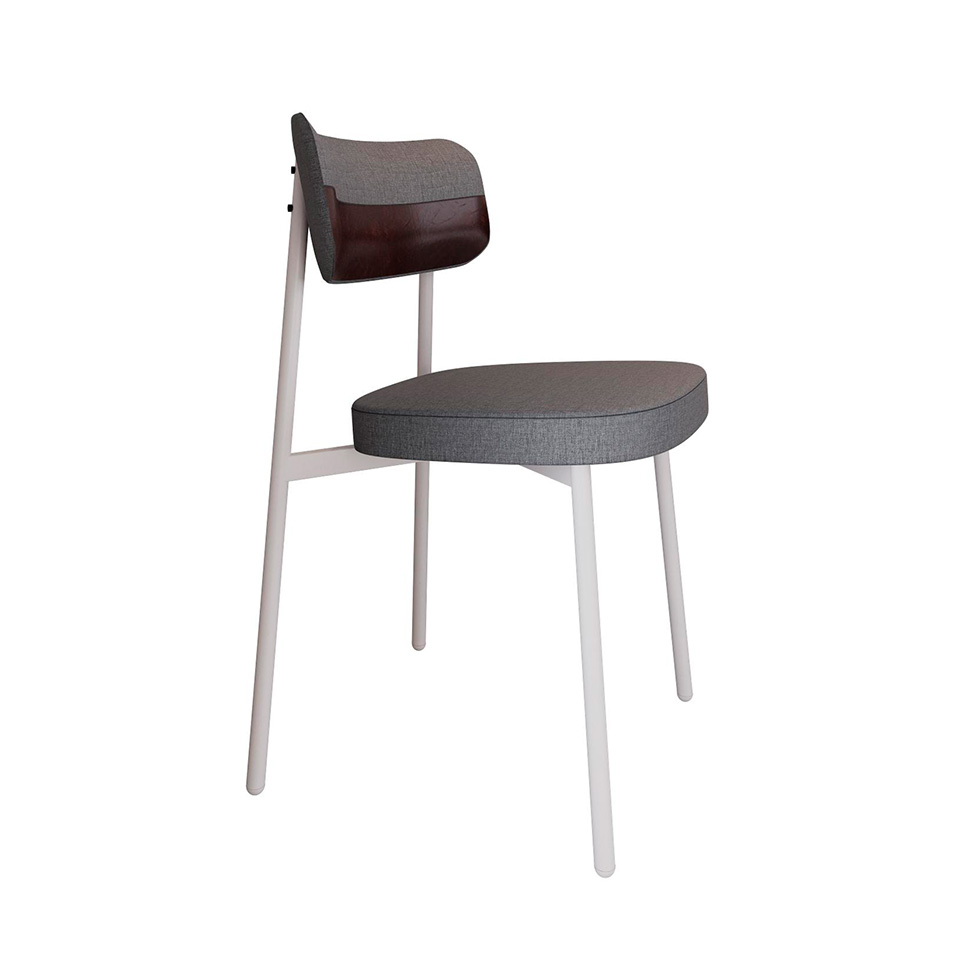Conjunto com 4 Cadeiras Alloa Polipropileno Cinza e Café