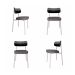Conjunto com 4 Cadeiras Alloa Polipropileno Cinza e Preto